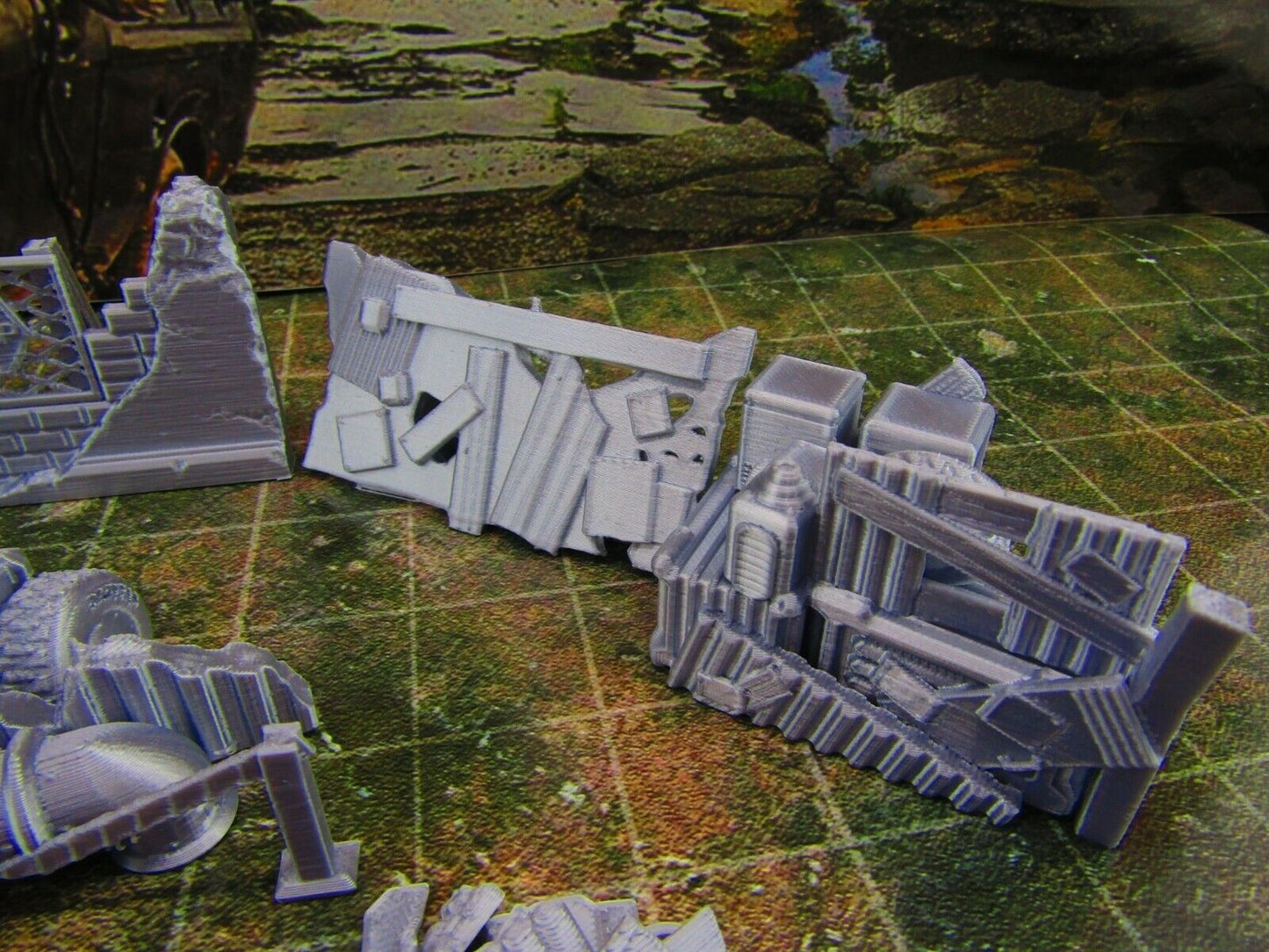 8pc Junk Barricades & Rubble Settlement Set Scatter Terrain Scenery Wasteland