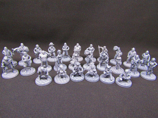27pc Pirate Set Mini Miniature Figure 3D Printed Model 28/32mm Scale Fantasy RPG