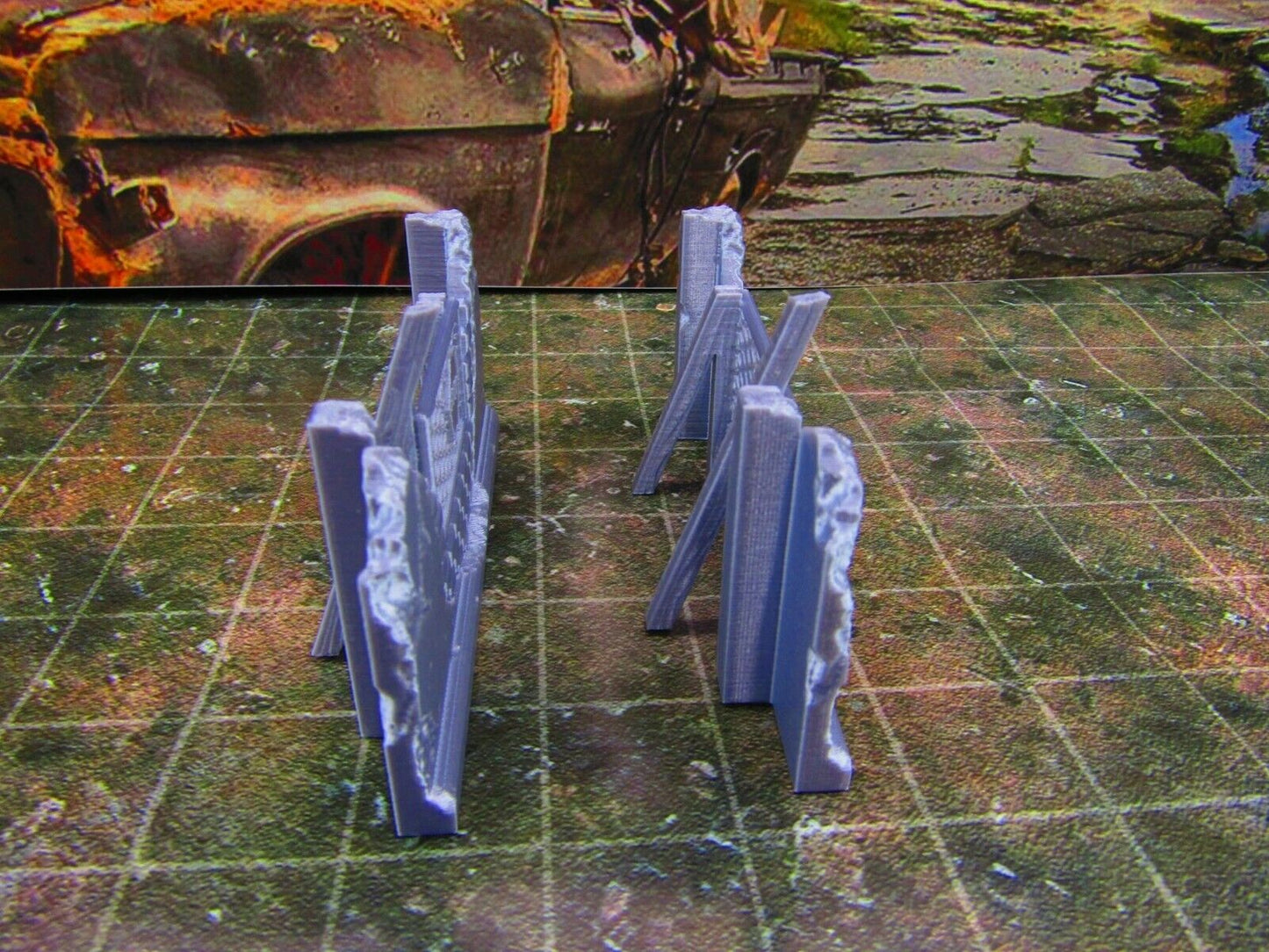 2pc Building Rubble Straight Brick Wall B Scatter Terrain Scenery Wasteland