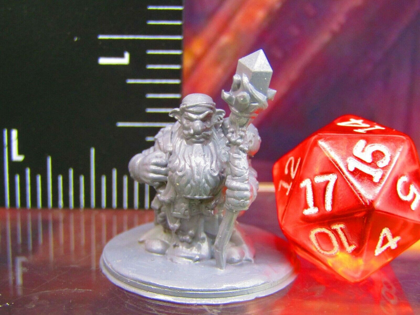 Deep Gnome Wanderer w/ Crystal Staff Mini Miniature Figure 3D Printed Model