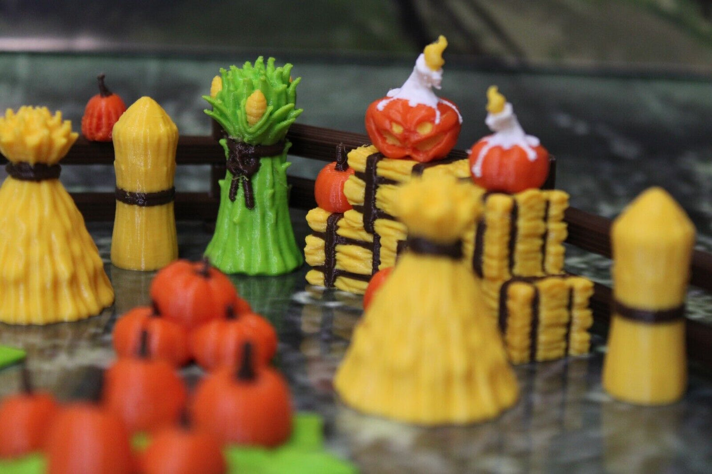 29pc Color Fall Jack o Lantern Pumpkin Farm Halloween Mini Miniature Terrain D&D