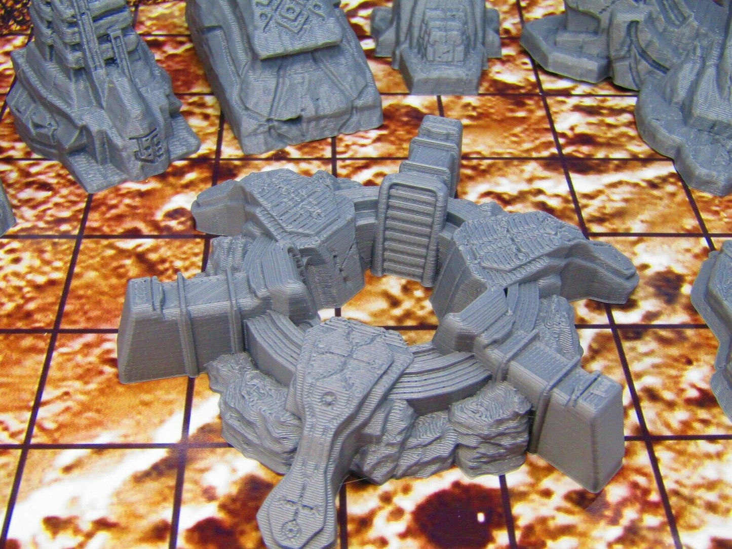 8 pc Ancient Runic Artifact Ruins Miniature Scatter Terrain Scenery 3D Printed