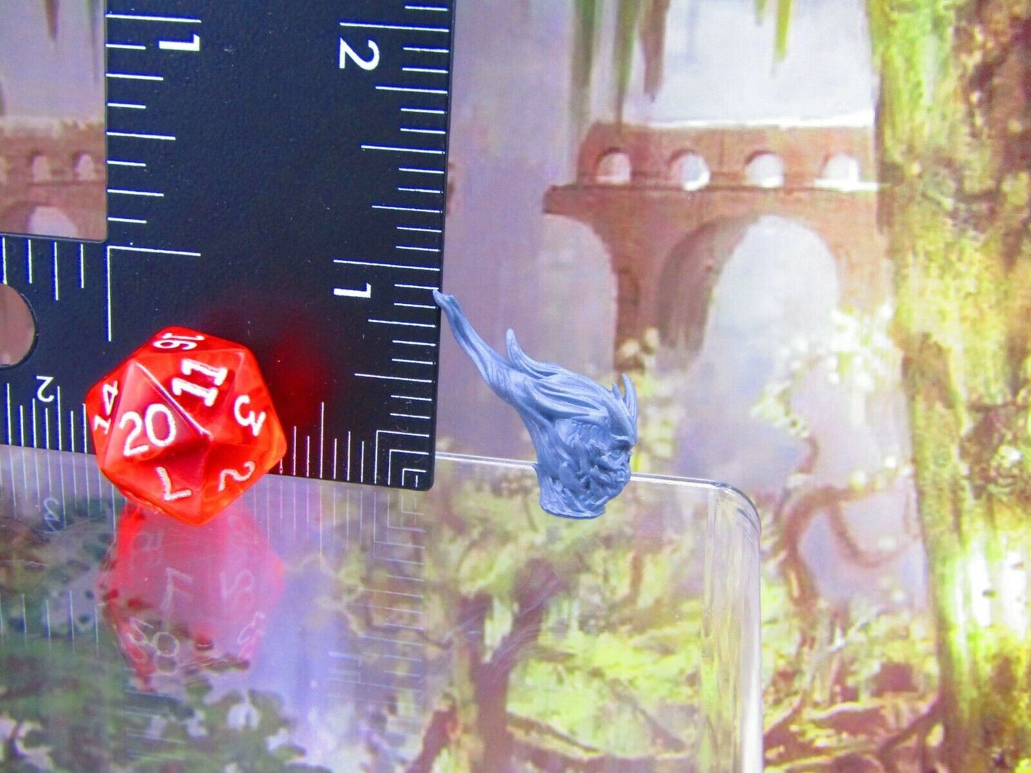 4pc Flaming Skulls Set Mini Miniatures 3D Printed Resin Model Figure 28/32mm