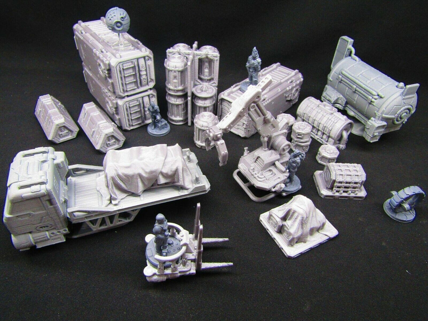 47pc Sci Fi Dock Cargo Set w/ Minis Miniatures Scenery Scatter Terrain 3D Print