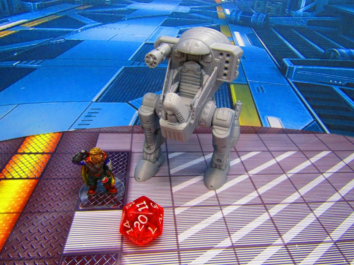 Battle Mech Small Attack Walker Miniature Mini Scatter Terrain Scenery