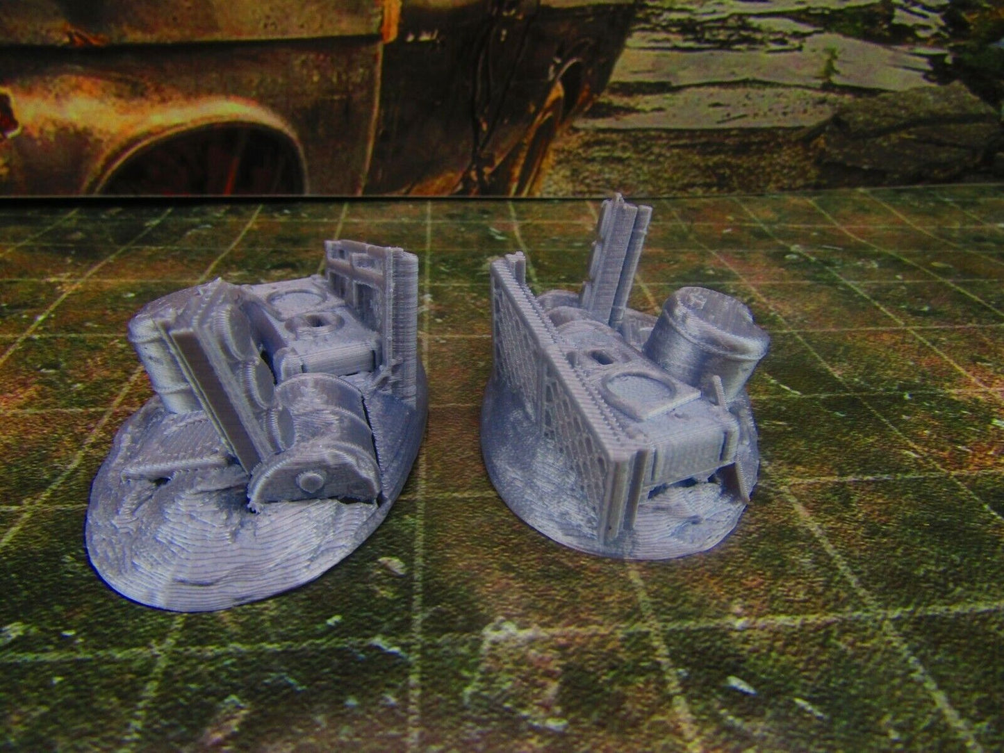 2pc Junk Street Rubble H Scatter Terrain Scenery Wasteland Apocalypse Dystopian