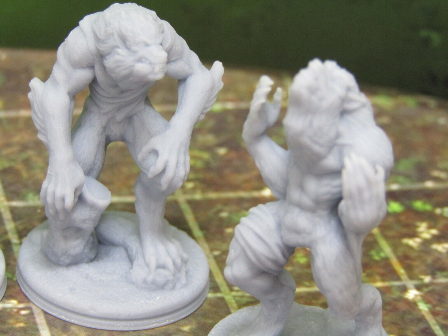 8 Piece Werewolves, Victims, and Hunters Miniature Mini 3D Printed Resin Models
