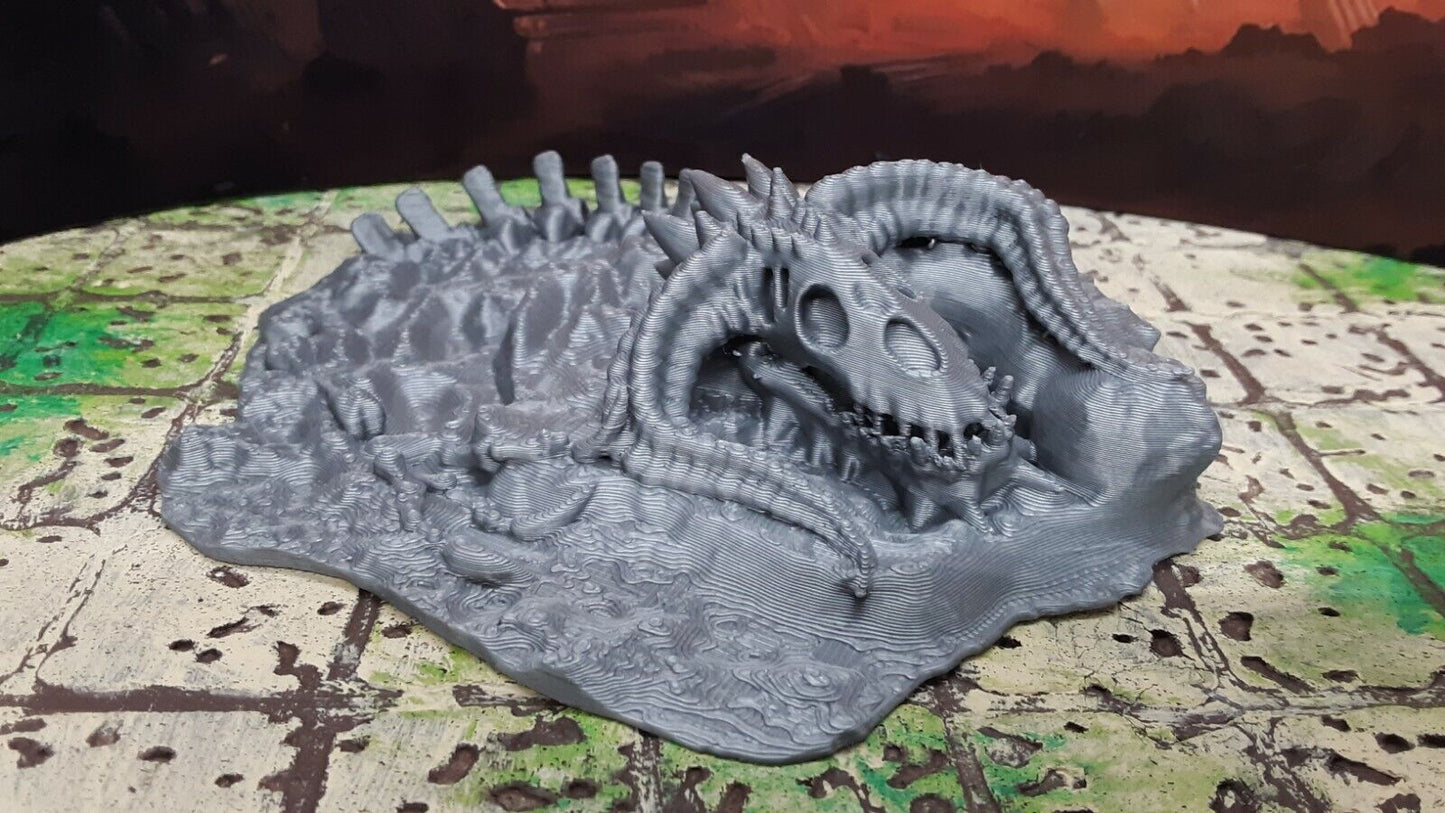 Boneyard Dead Dragon Skeleton 28mm Scale Dungeons & Dragons Scatter Terrain