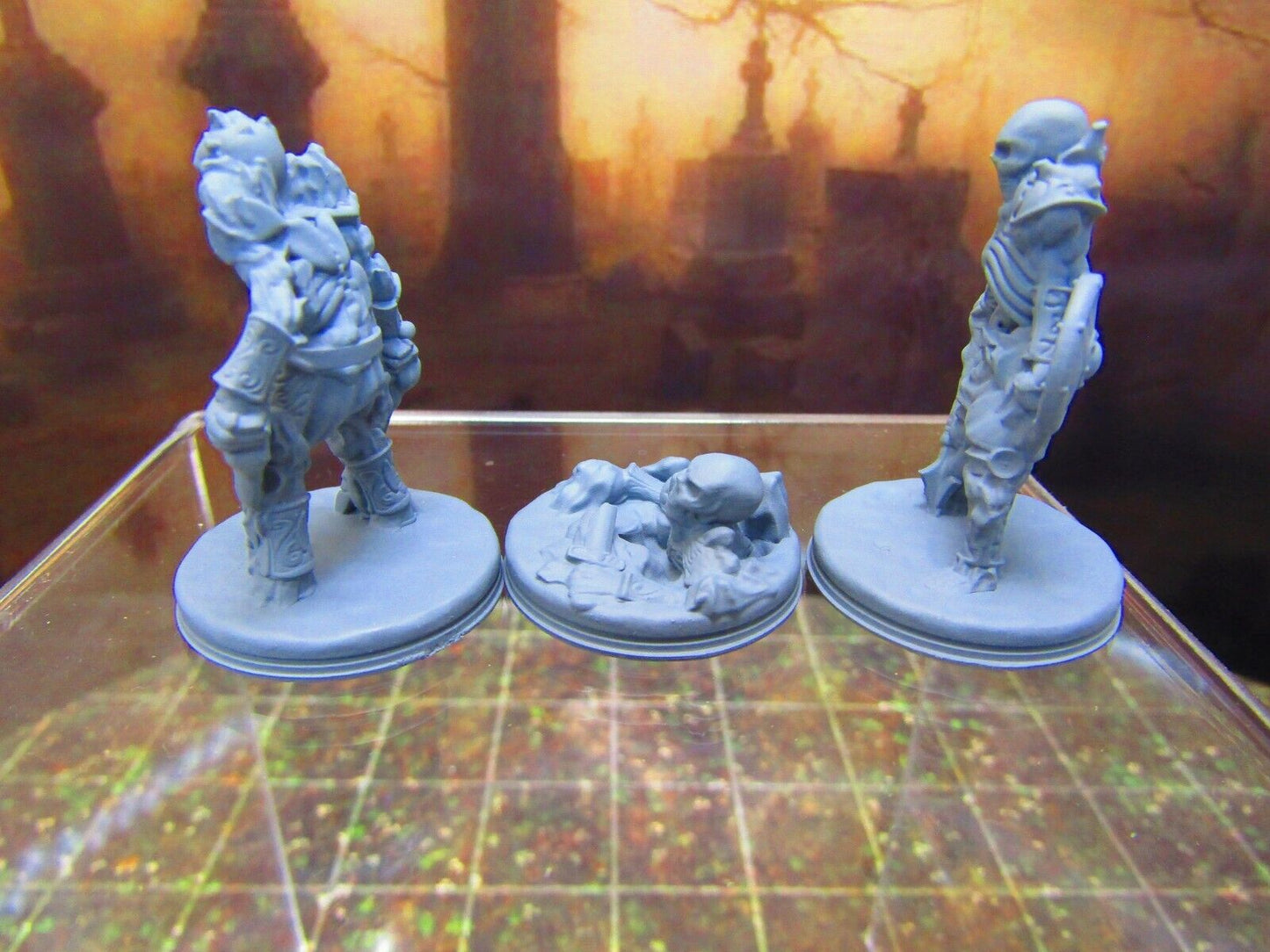 Trio of Undead Skeleton Warriors Encounter Mini Miniature