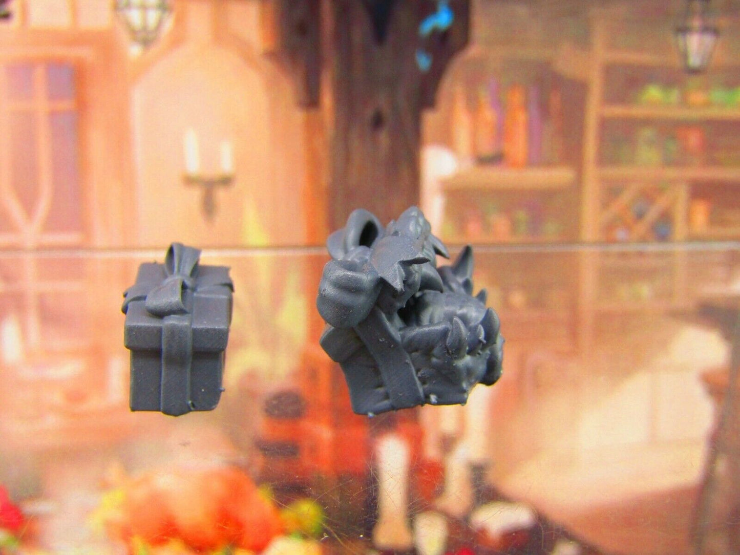 2pc Mimic Loot Monster Gift Pair Mini Miniature Figure 3D Printed Model 28/32mm