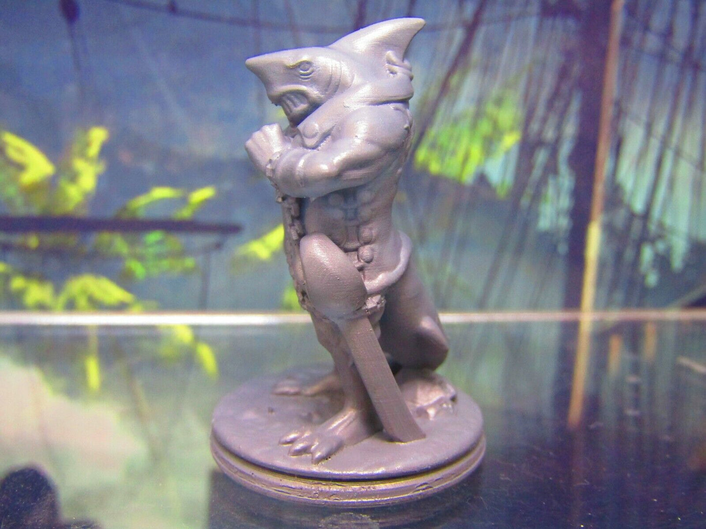 Sharkman Pirate w/ Cutlass Sword Mini Miniature Figure 3D Printed Model 28/32mm