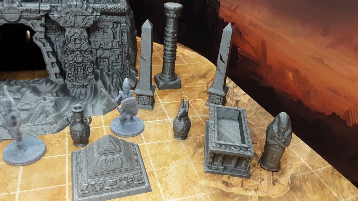 27 Piece Egyptian Tomb Mummy Pharaoh Encounter Set Scatter Terrain Scenery