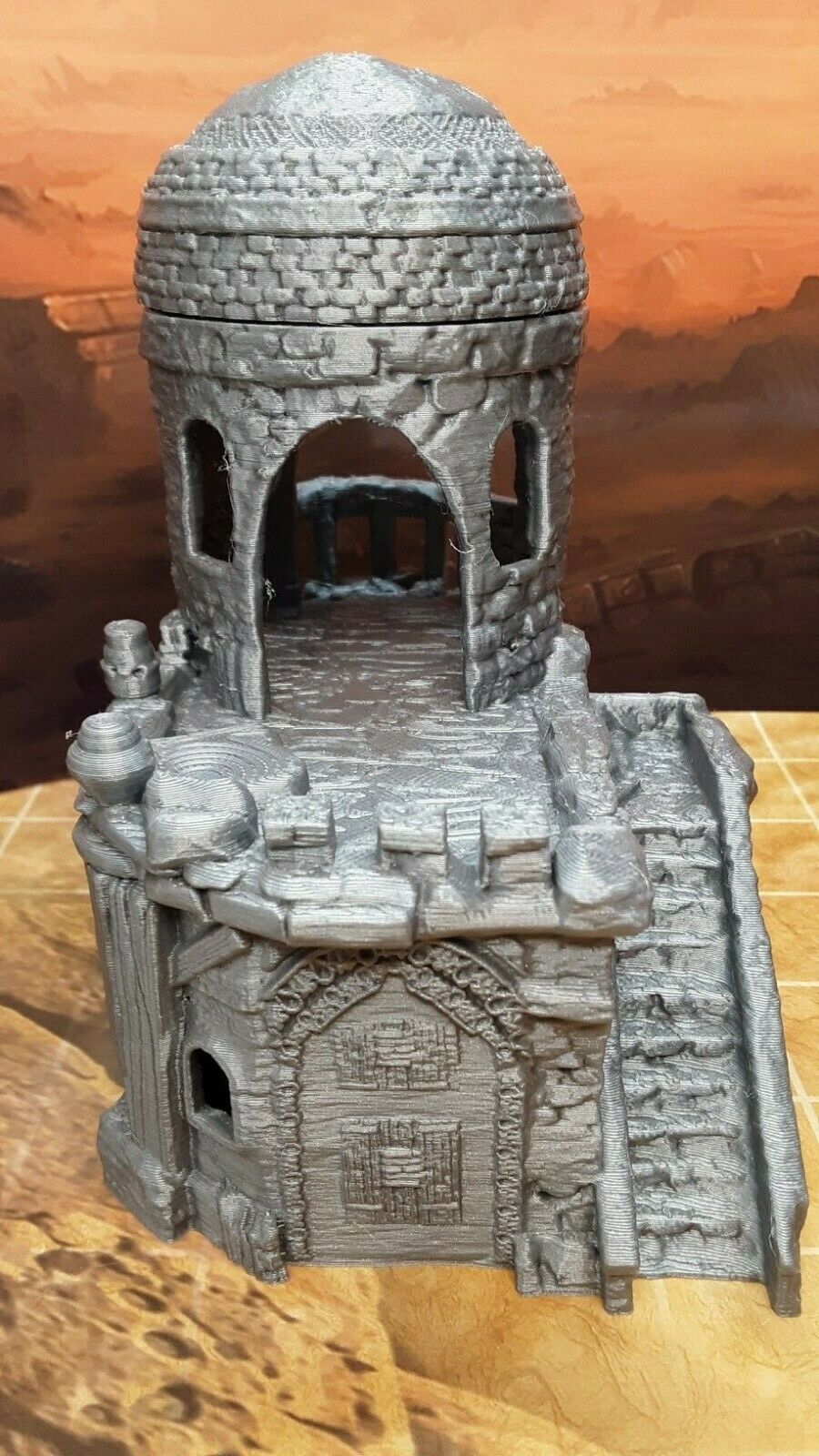 2 Floor Arabian Desert Domed Roof House Scatter Terrain Tabletop Scenery