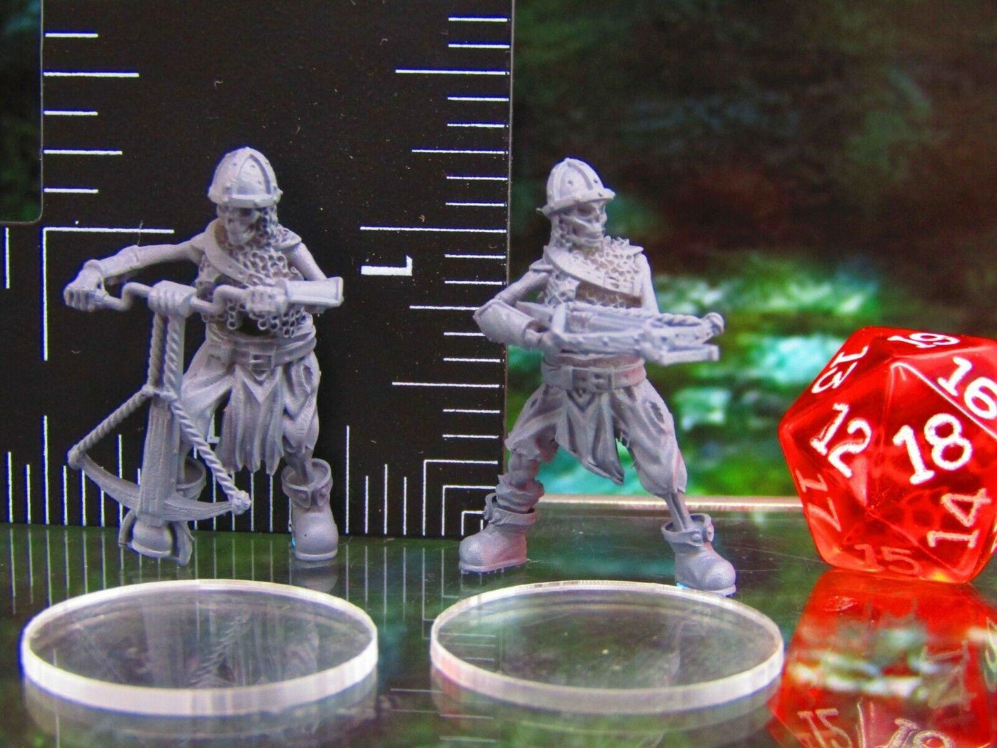2pc Undead Skeletons Archers Crossbowmen Soldiers Mini Miniatures 3D Print