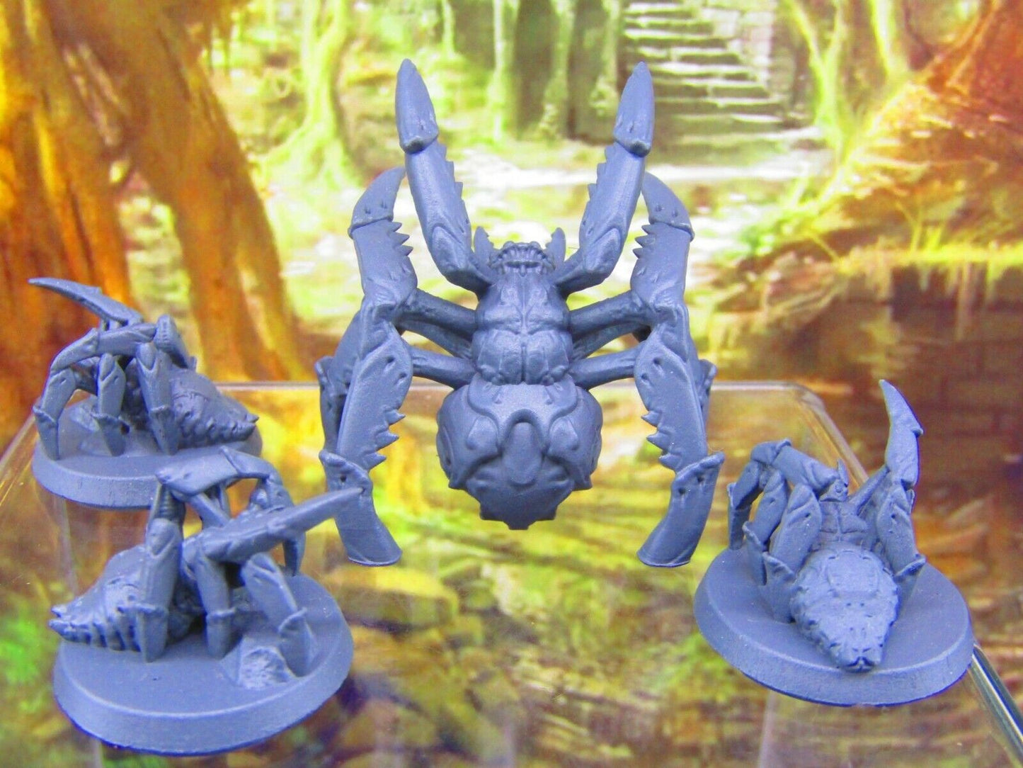 4pc Giant Dire Spiders and Minions Set Mini Miniatures 3D Printed Resin Model