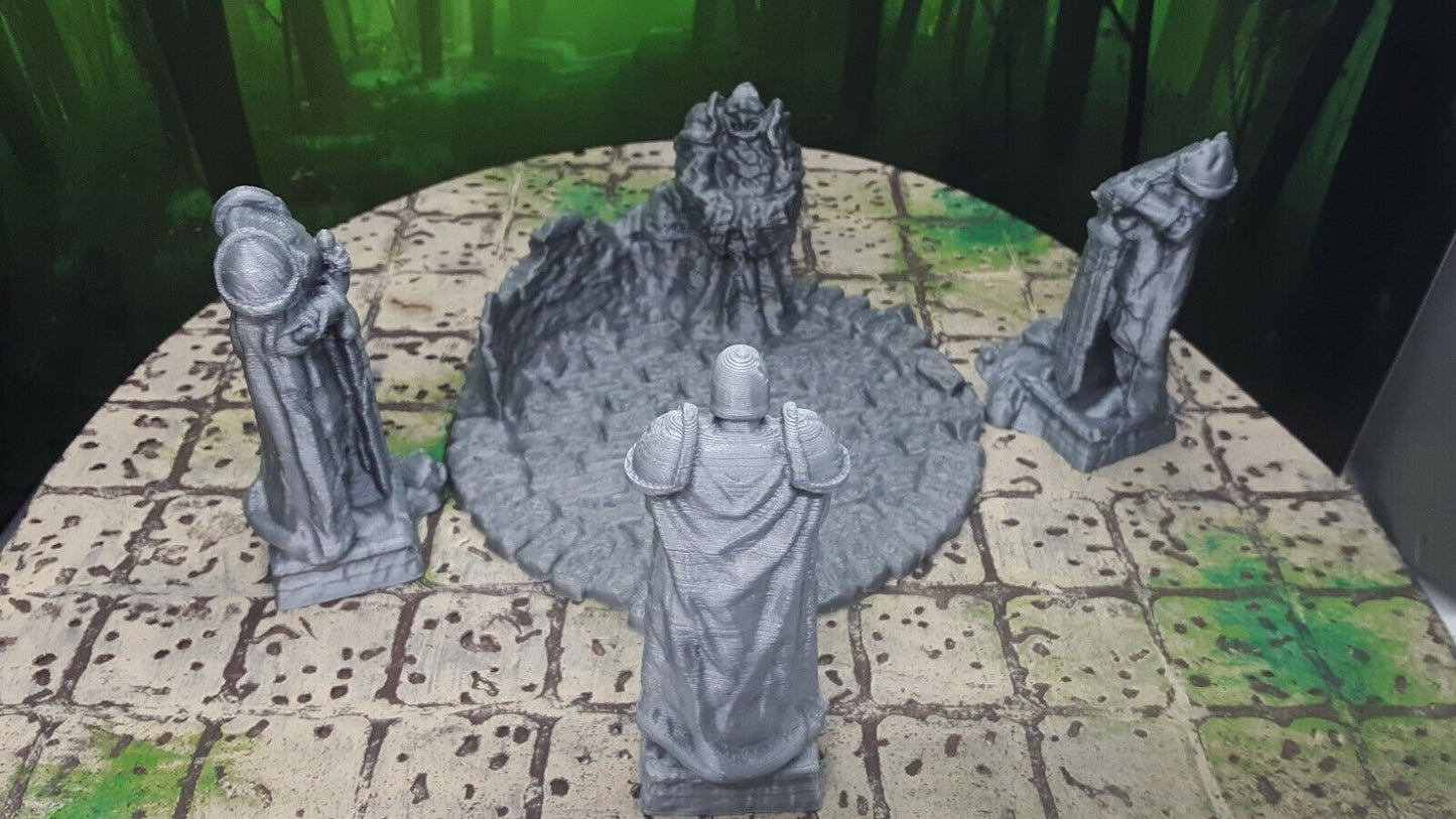 4 Piece Statue Ruins Scatter Terrain Scenery 28mm Dungeons & Dragons 3D Printed