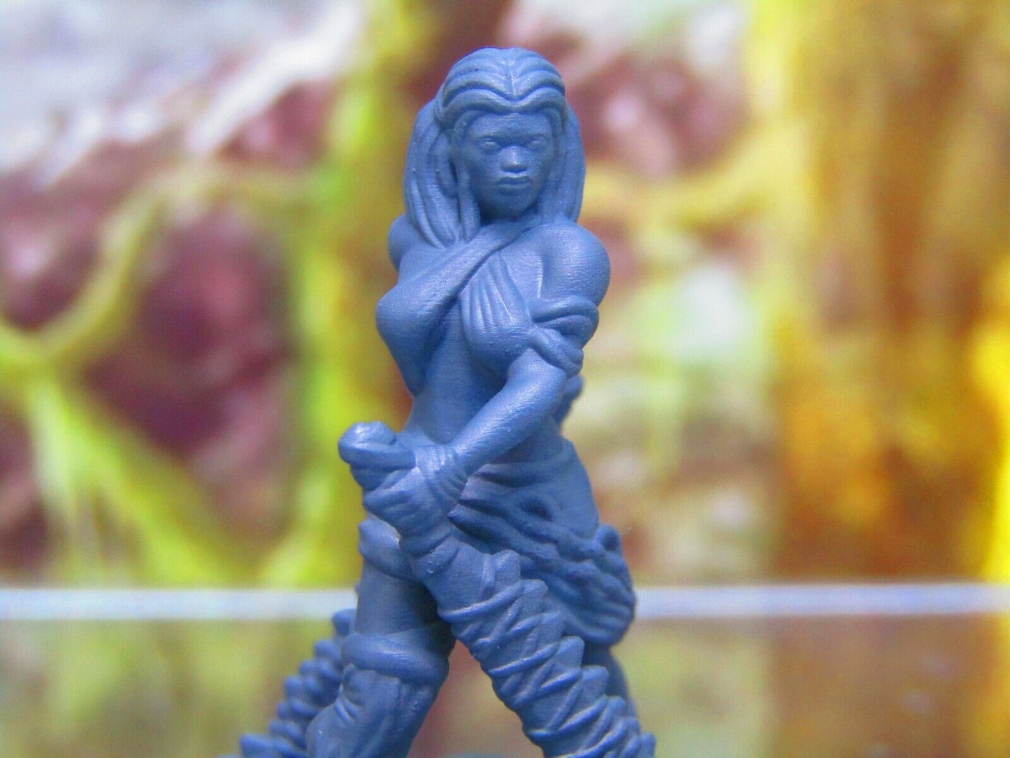 Tribal Jungle Warrior Wildcat Warrioress Mini Miniature Figure 3D Printed Model