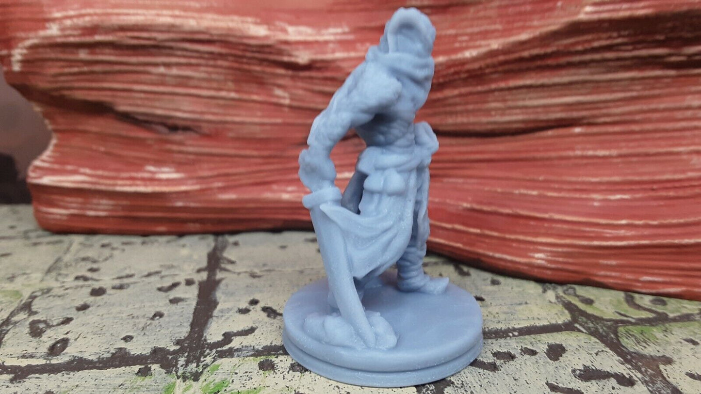 Snakefolk Bandit Lizard Man Mini Miniature Figure 28/32mm D&D 3D Printed Resin