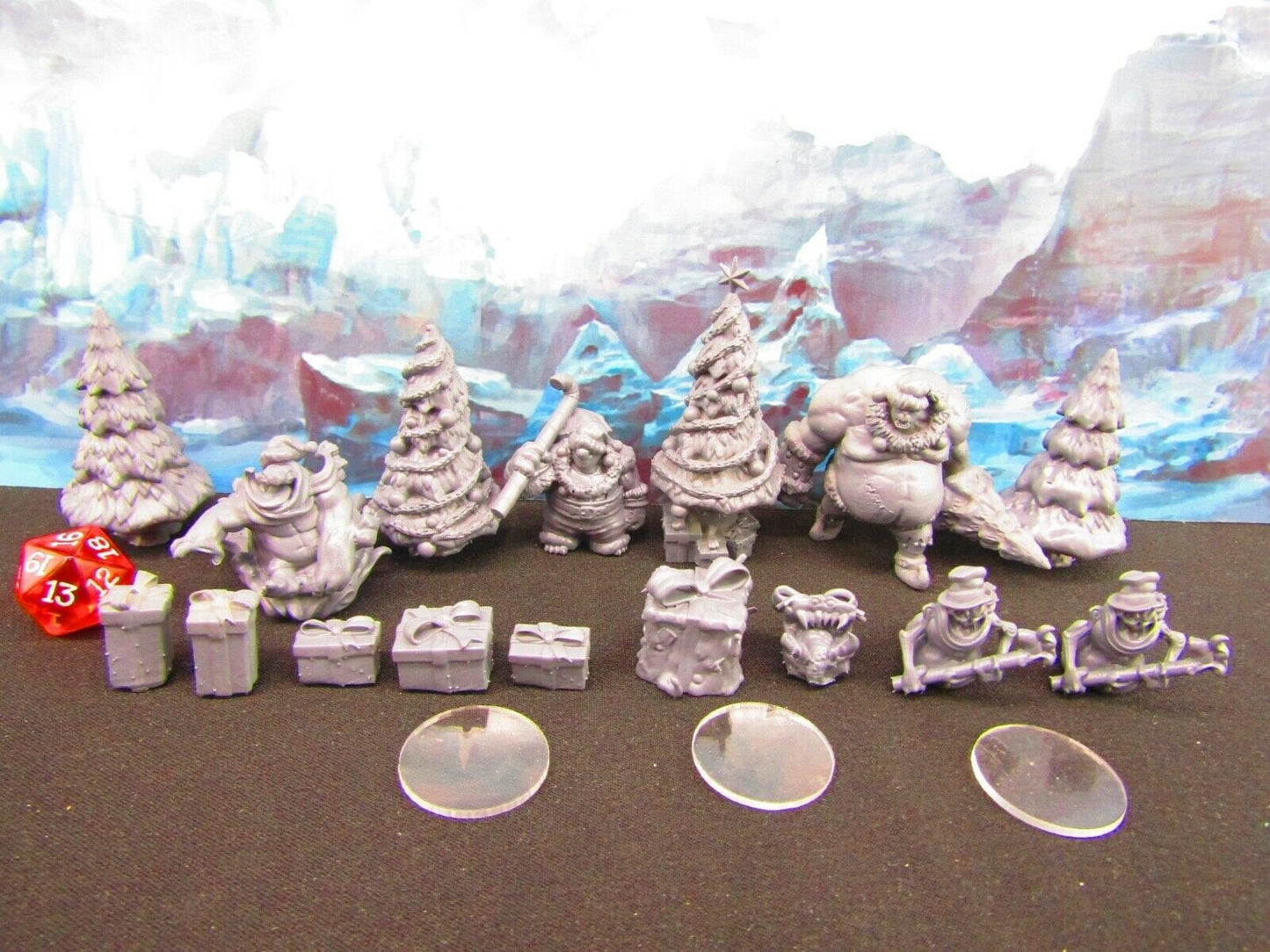 16pc Christmas Monster Encounter Mini Miniature Figures Scatter Terrain Scenery