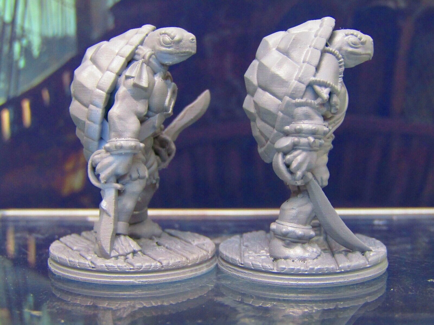Tortle Pirate Pair Mini Miniature Figure 3D Printed Model 28/32mm Scale Fantasy