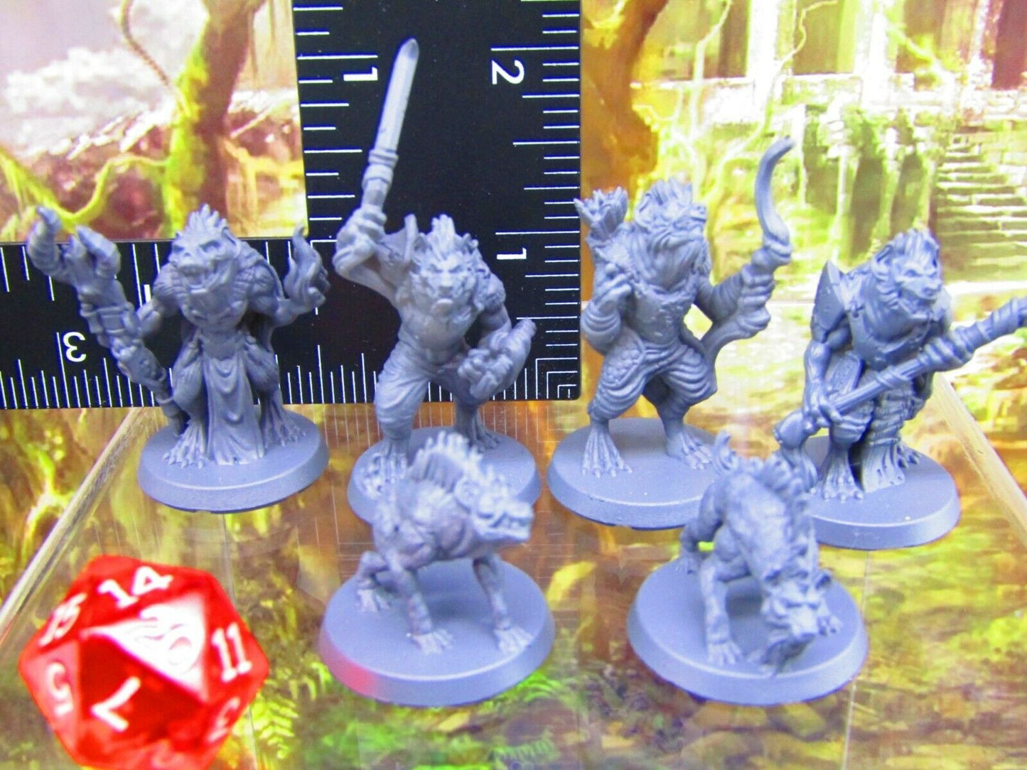 6pc Gnolls and Hyenas Encounter Set Mini Miniatures 3D Printed Resin Model