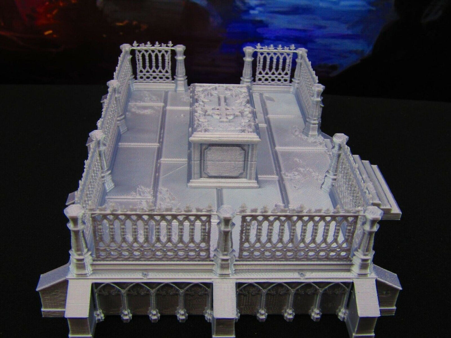 Raised Fenced in Tomb for Graveyard / Cemetery Scatter Terrain Scenery Tabletop