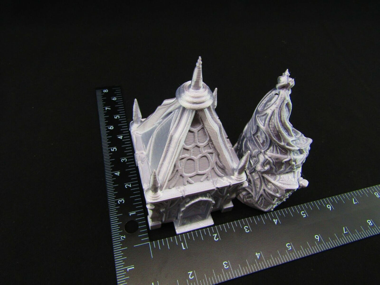 Small Dark Elf Hut Houses Pair Scatter Terrain Scenery 3D Printed Mini Miniature