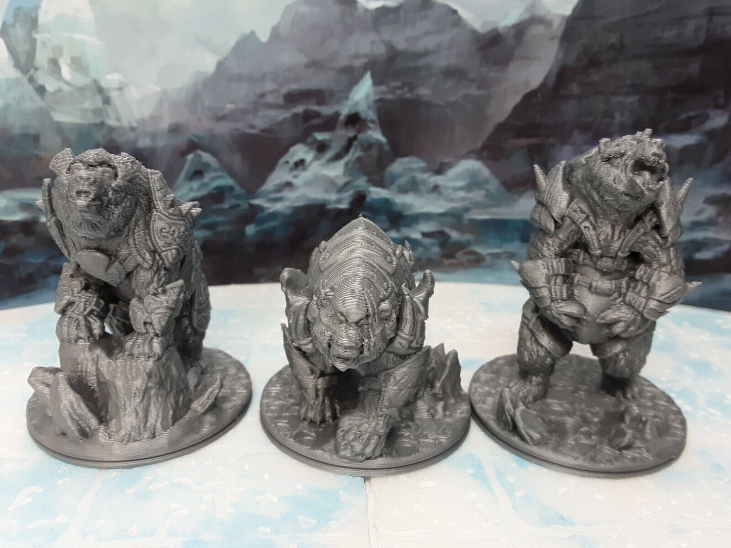Armored Bears Miniature Mini Figure Tabletop Game Piece Dungeons & Dragons D&D