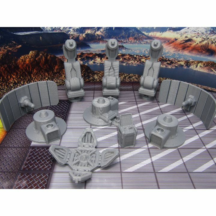 Com Tower & Satellite Dishes Scatter Terrain Scenery Miniature 3D Printed Model