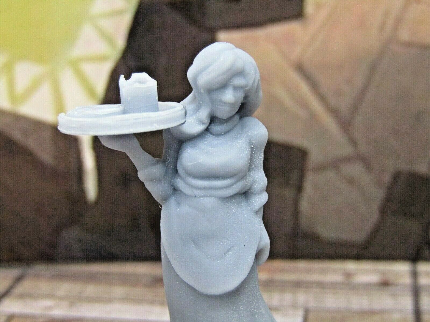 Waitress Server Woman Miniature Mini 3D Printed Resin Model 28/32 mm Scale RPG
