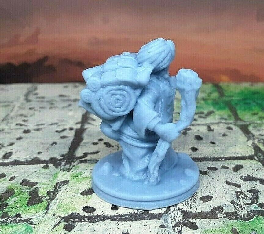 2 Piece Travelling Merchant w/ Pack Elephant Mini Miniature Figure 28-32mm D&D