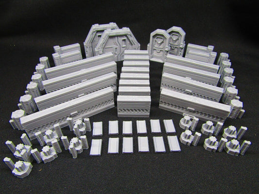 60pc DungeonSticks Sci Fi Map Building Wall Tile Set Scenery Terrain 3D Printed