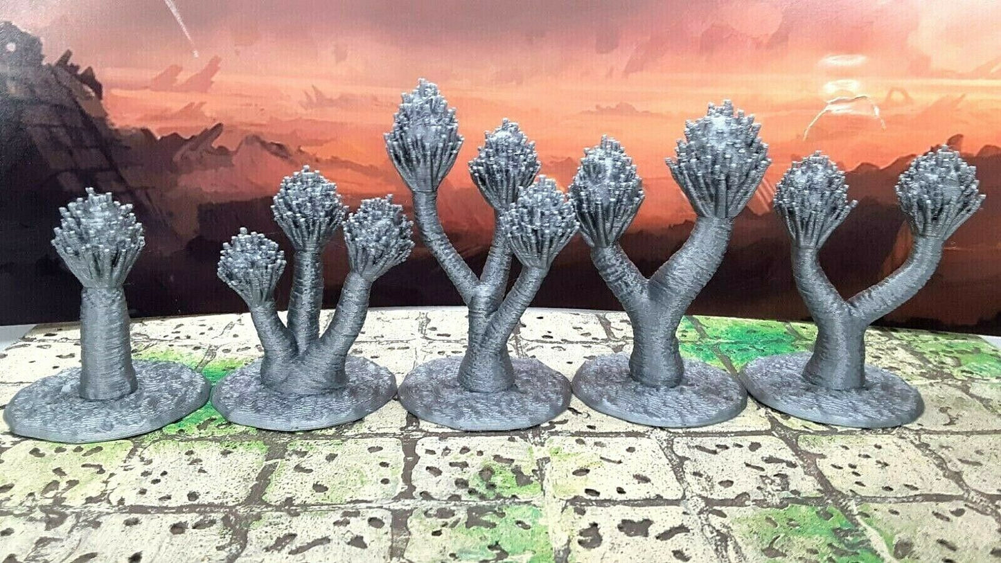 5 Piece Desert Yuca Tree Set Scatter Terrain Tabletop Scenery Dungeons & Dragons