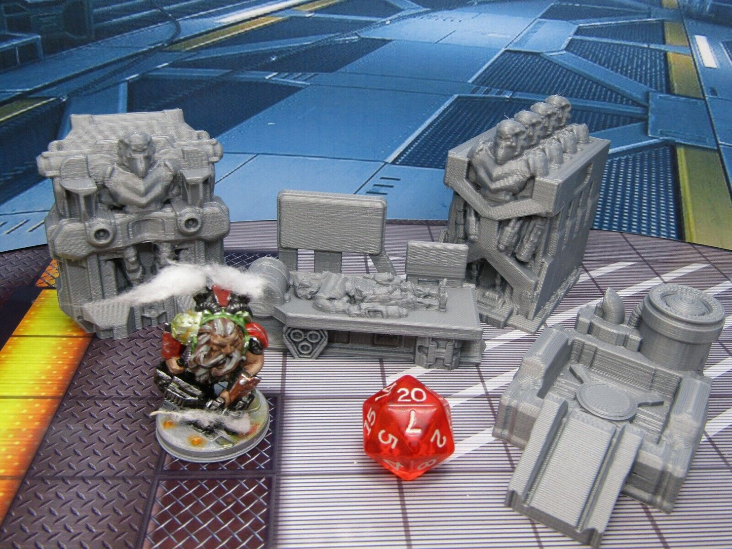 4 Pc Droid Workshop Manufacturing Factory Scatter Terrain Scenery 3D Printed