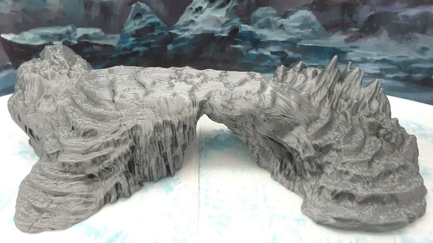 Snowy Mountain Icy Bridge Pass Scatter Terrain Scenery 28mm Dungeons & Dragons