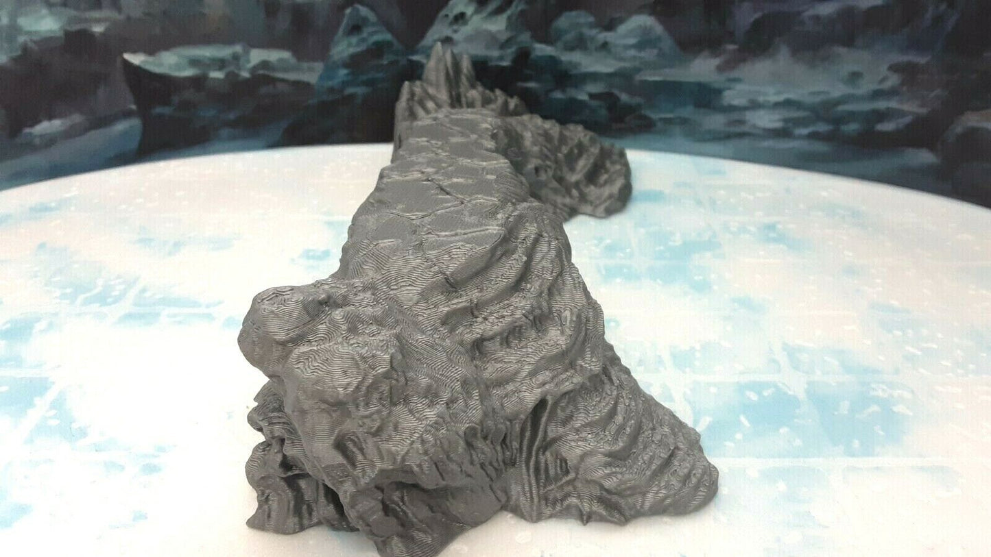 Snowy Mountain Icy Bridge Pass Scatter Terrain Scenery 28mm Dungeons & Dragons