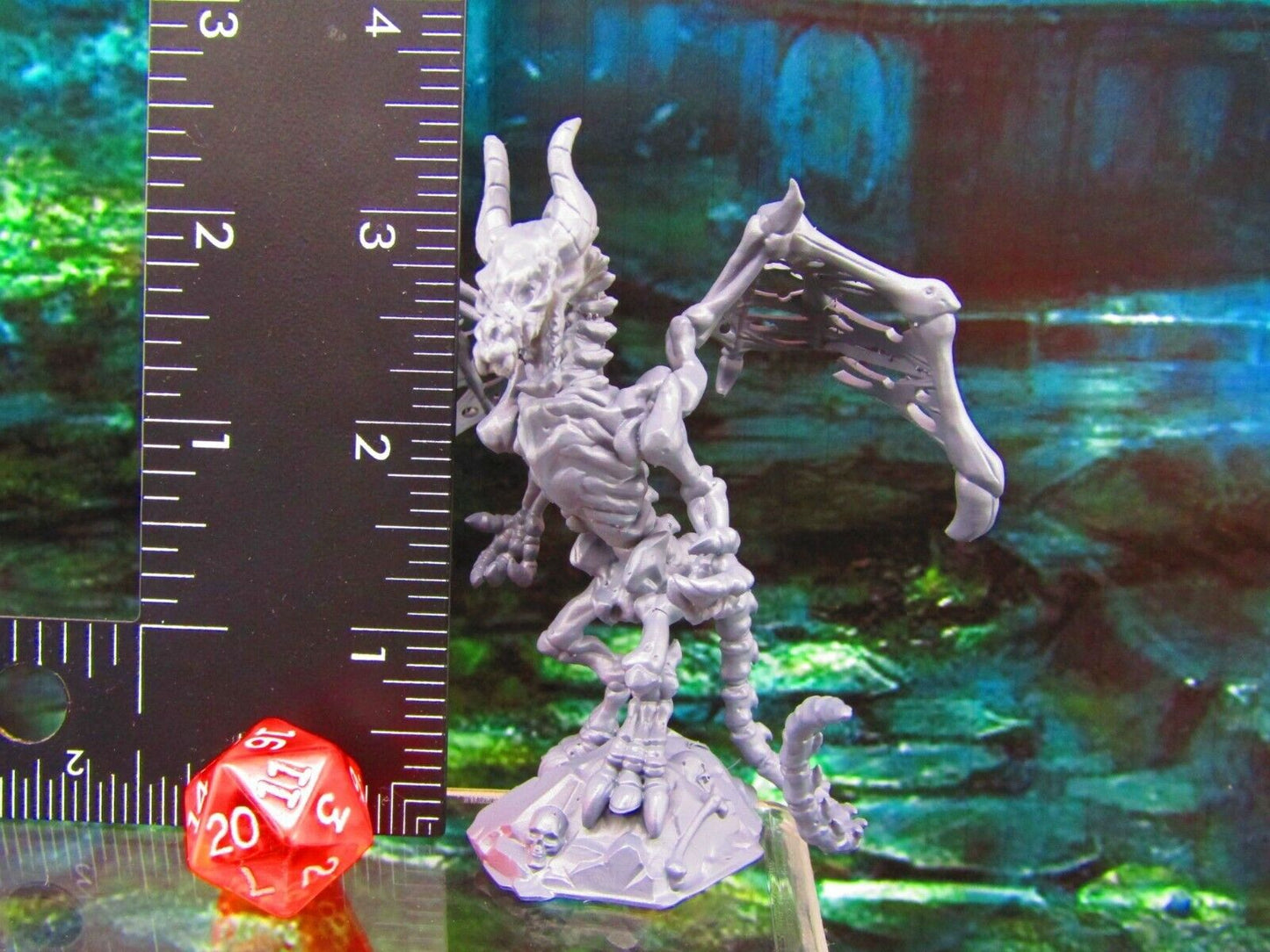 Bone Dragon Undead Skeleton Mini Miniature Figure 3D Printed Model 28/32mm Scale