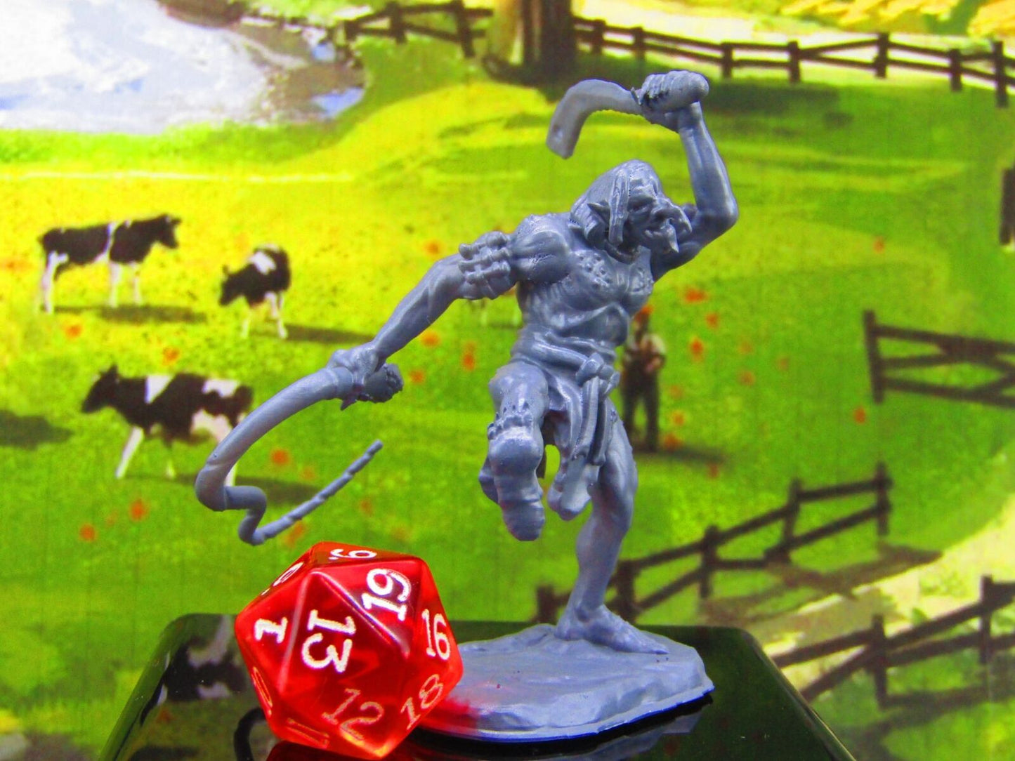 Troll Slave Driver W/ Whip and Sword Monster Encounter Mini Miniature Model
