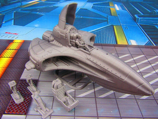 Space Ship Star Fighter B w/ Pilot Scenery Scatter Terrain 3D Printed Model