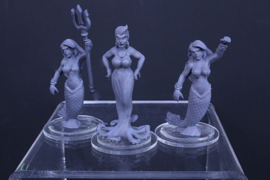 3pc Little Mermaid & Ursula Mini Miniature Character RPG Tabletop Gaming D&D