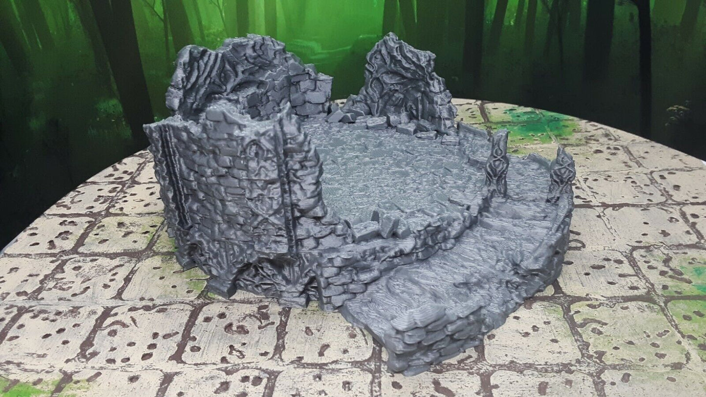 Shrine Building Ruins Scatter Terrain Scenery 28mm Dungeons & Dragons 3D Printed