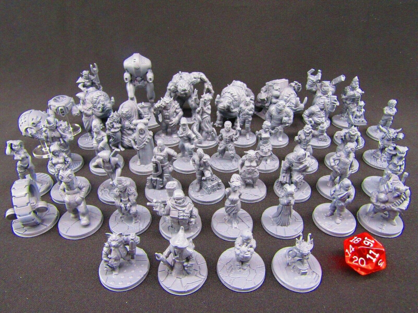 Sci Fi Mini Set 6 - 48pc Non Humans Novus Landing Mini Miniatures 3D Print