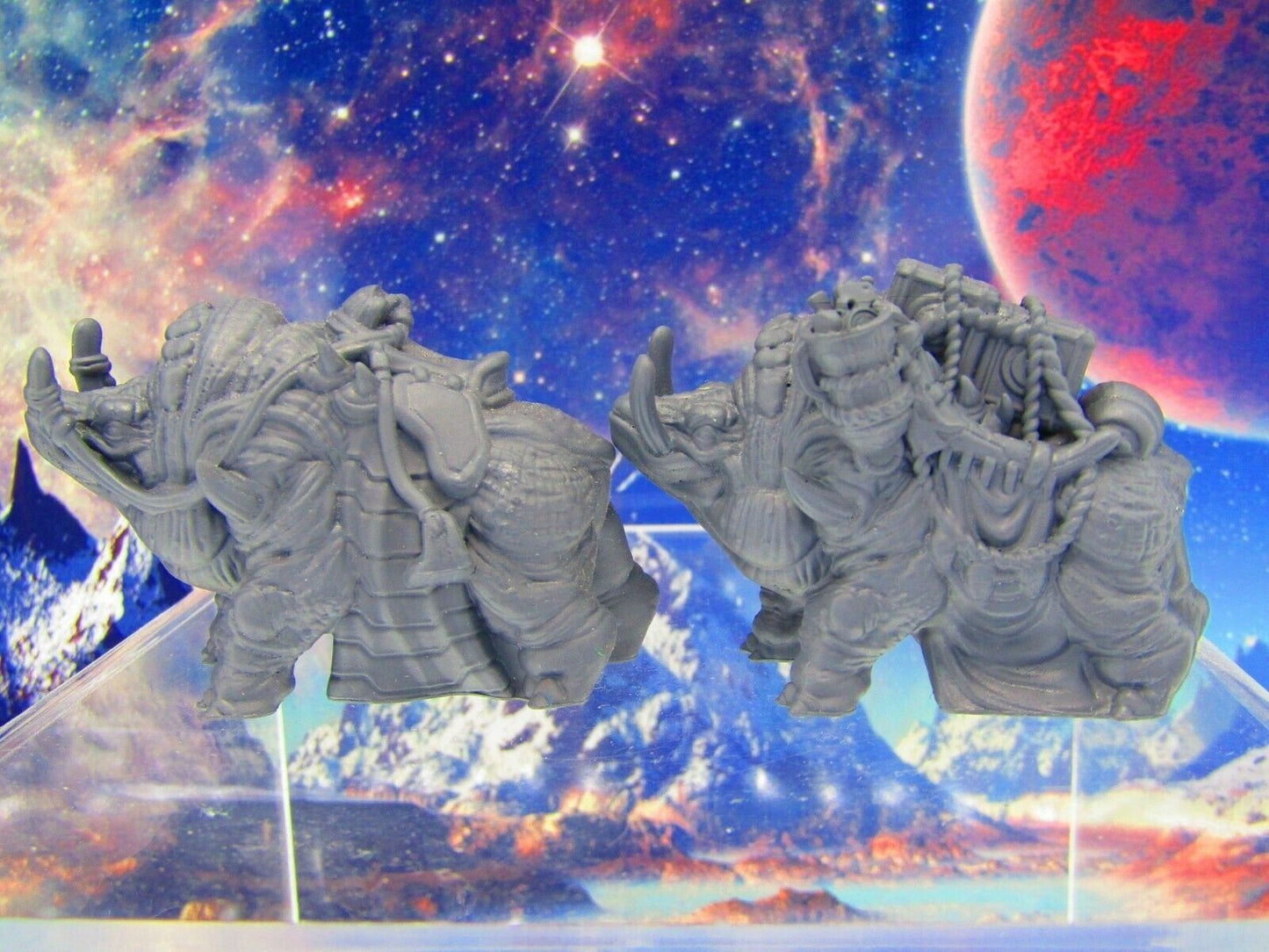 Uscon Pack & Saddled Riding Beast Pair Mini Miniature Figure 3D Print Starfinder