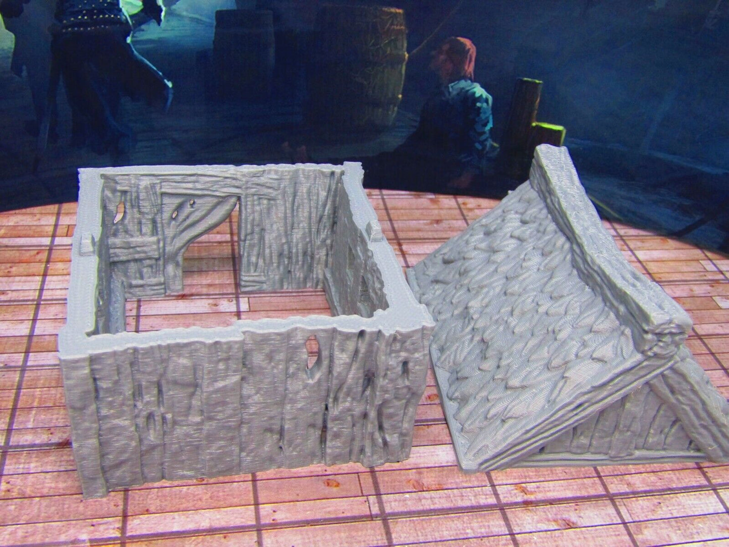 Fisherman's Shack with Shark Jaw & Removeable Roof Scenery Scatter Terrain Props