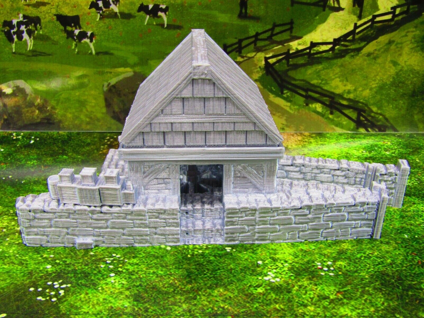 River Grist Mill Grainery Scatter Terrain Scenery 3D Printed Model 28/32mm Scale