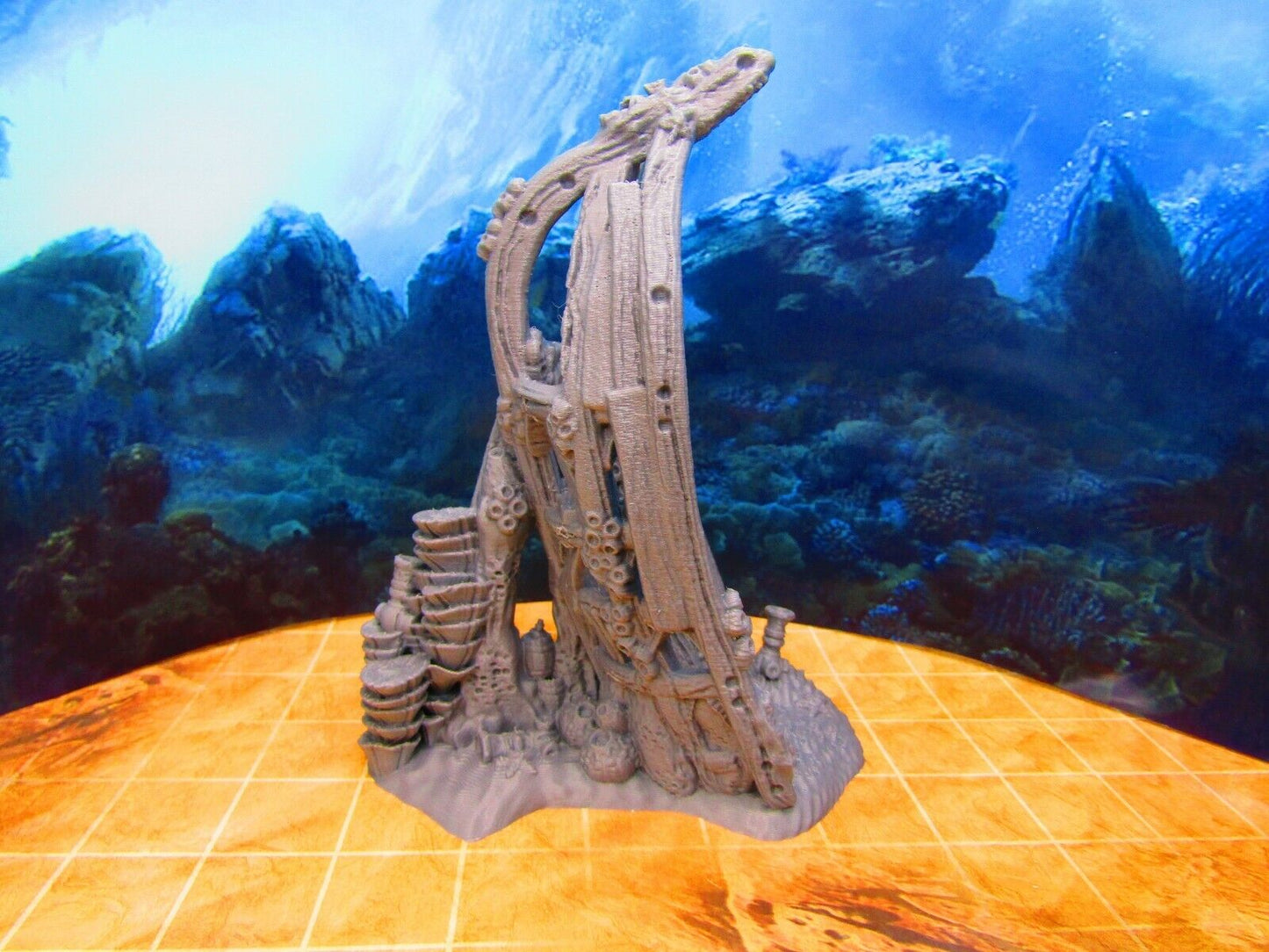 Underwater Sunken Ship Shipwreck 3D Printed Scatter Terrain Scenery