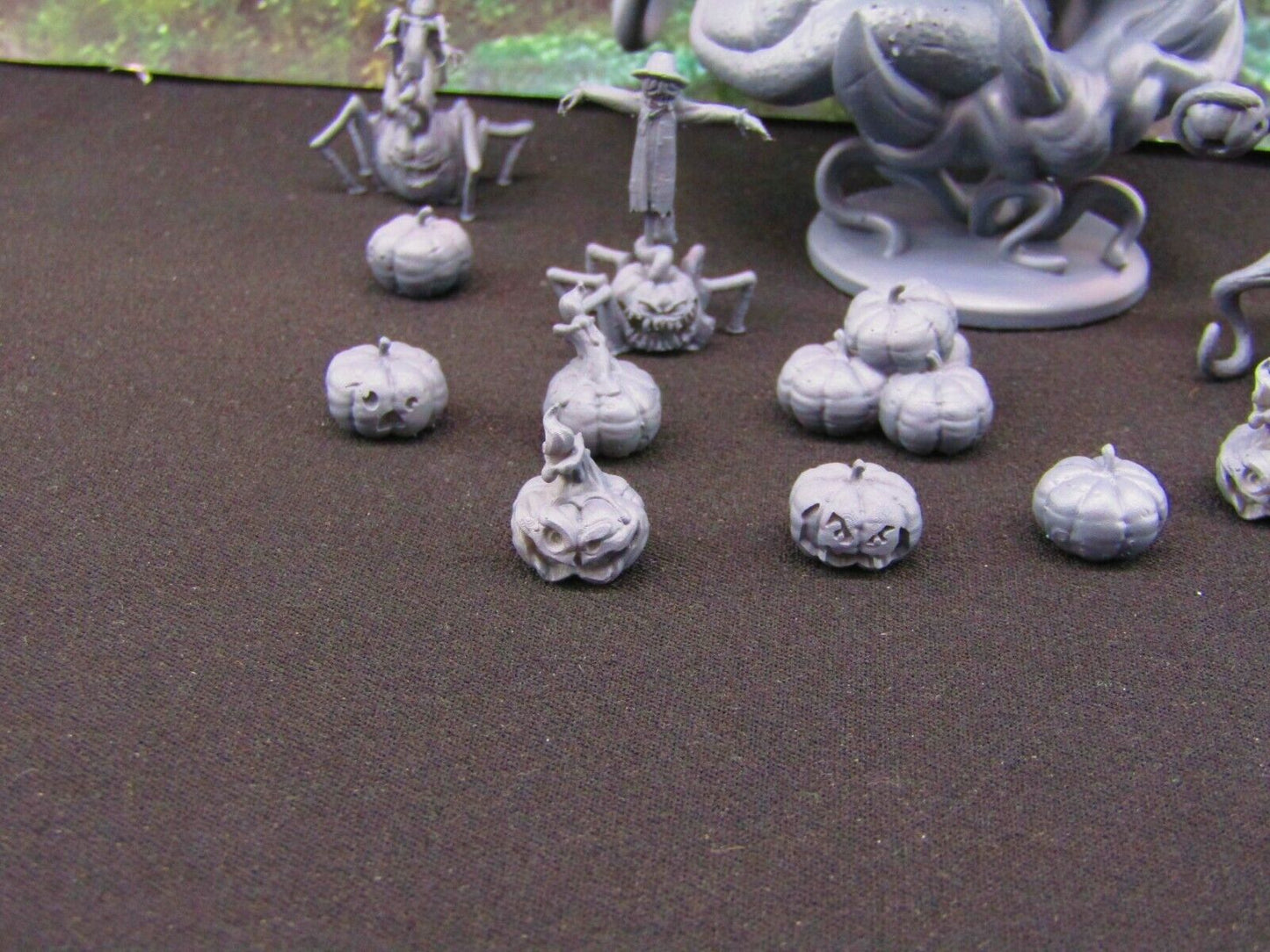 17pc Pumpkin Jack-O-Lanter and Pumpkins Bight Monsters Scatter Terrain Scenery