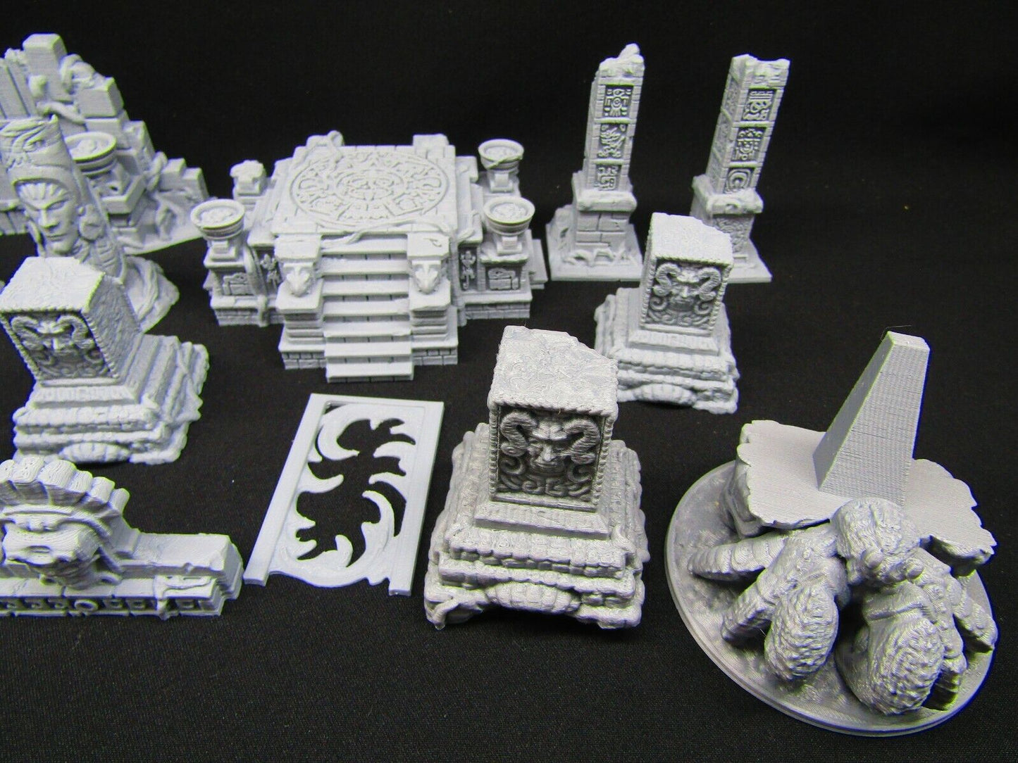 16 pc Ancient Jungle Temple Ruins Scatter Terrain Scenery 3D Printed Model