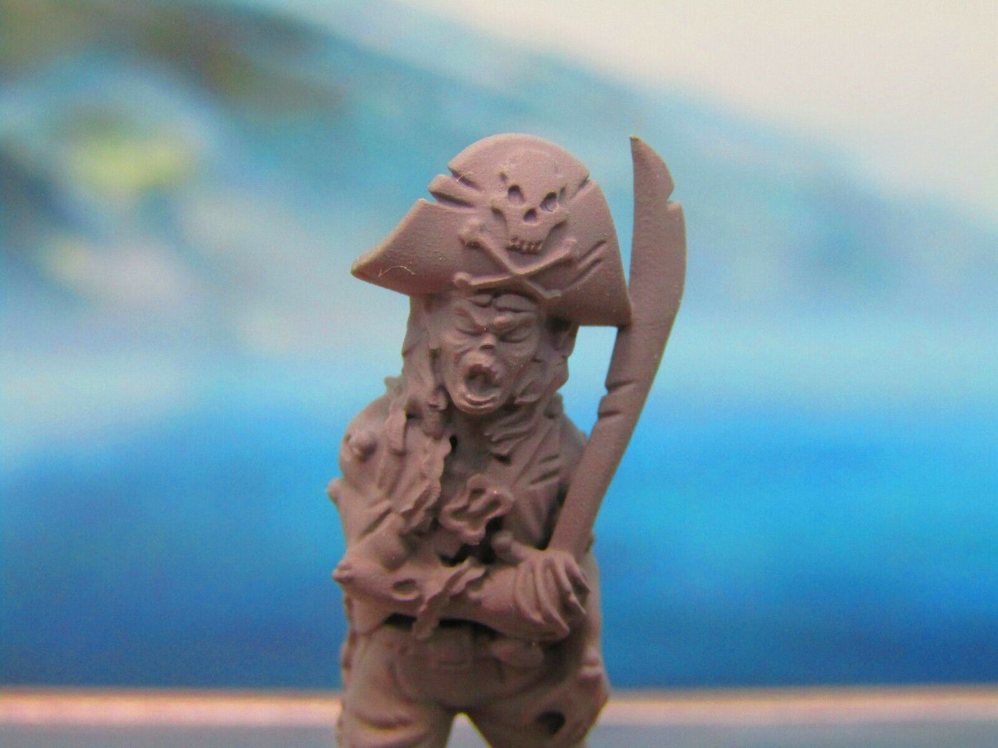 Undead Pirate Captain for Ghost Ship Crew Mini Miniature 3D Printed Model 28/32m