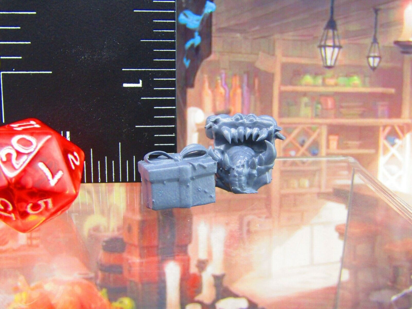 2pc Mimic Loot Monster Gift Pair Mini Miniature Figure 3D Printed Model 28/32mm